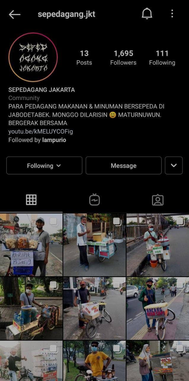 Keren! Instagram Ini Promosikan Pedagang Bersepeda agar Jualannya Makin Laris