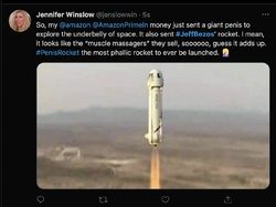 Roket Jeff Bezos Ditertawakan Mirip Kemaluan