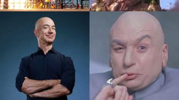 Dari roket dan sosok memang mirip ya dengan Dr Evil.  Foto: dok Internet  