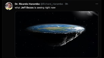 Bezos mendapati ternyata Bumi ini datar. Foto: dok Internet