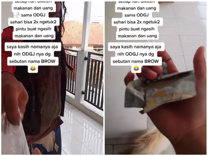 ODGJ Bagi-bagi Uang dan Makanan Salut! Walaupun Hilang Akal, ODGJ Ini Senang Berbagi Makanan