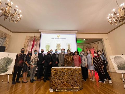 3 Artefak Obyek Cagar Budaya yang Diselundupkan ke Amerika Dikembalikan ke Indonesia pada 21 Juli 2021 melalui KJRI New York
