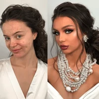 Foto before after makeup pengantin ini menunjukkan bagaimana penampilan alis bisa mengubah tampilan wajah. Jika sebelum dimakeup alis wanita tampak tipis, setelah dirias alisnya membuat penampilannya jadi cetar. Foto: Dok. Instagram @arber_bytyqi_mua