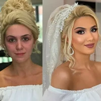 Arber berhasil menyulap wanita ini menjadi memukau di hari bahagianya. Kantung mata yang sebelum dirias terlihat, setelah mendapat sentuhan tangan Arber Bytyqi sirna seketika. Foto: Dok. Instagram @arber_bytyqi_mua