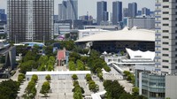 Penampakan venue pertandingan tenis di ajang Olimpiade Tokyo 2020. AP Photo/Ashley Landi.