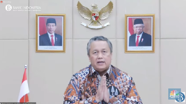 Gubernur Bank Indonesia, Perry Warjiyo Saat Pengumuman Hasil Rapat Dewan Gubernur Bulan Juli 2021 dengan Cakupan Triwulanan (Tangkapan Layar Youtube  Bank Indonesia)