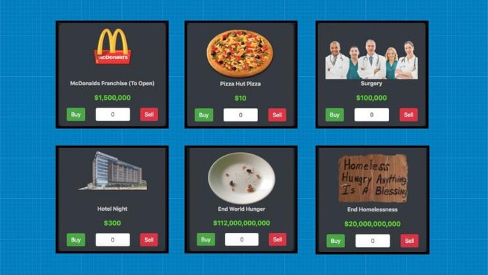 Andai aku jadi orang kaya, punya uang berjuta-juta. Itu kata Joshua. Nah, lewat game yang satu ini membuat pemain bisa mengkhayal menjadi sekaya Jeff Bezos dan menghabiskan hartanya. Bisa juga jadi Bill Gates atau Mark Zuckerberg.

Pengguna Reddit Paul McBurney Jr. membuat situs web ini dan menunjukkan total kekayaan bersih beberapa miliarder paling terkenal di dunia. Jeff Bezos, misalnya, kekayaannya bernilai USD 185,8 miliar, pada Q1 2021.

Pada saat penulisan, situs web tersebut mencakup Jeff Bezos, Warren Buffet, Mark Zuckerberg, Mike Bloomberg, Donald Trump, dan bahkan Pemerintah Federal. Tapi sayang, Elon Musk belum bergabung dengan jajaran miliarder virtual yang uangnya bisa difantasikan publik -- padahal dia menjadi orang terkaya kedua di planet ini.