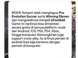 PES Ganti Nama Jadi eFootball, Gamer Dirundung Kesedihan