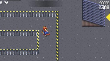 Seperti permainan skateboard ini, pertandingan skateboard ditampilkan layaknya kebanyakan video game sejenisnya. Melakukan flips memberikan poin tambahan, dengan pagar dan landai yang tersebar di seluruh ruang untuk meningkatkan ketinggian atau kecepatan.