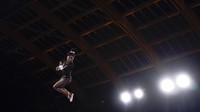Simone Biles dari Amerika Serikat menjalani sesi latihan senam artistik di Ariake Gymnastics Centre, Tokyo, Jepang. AP Photo/Gregory Bull  