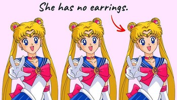 Tepat! gambar sebelah kanan karena tidak pakai anting. Foto: dok Brightsight