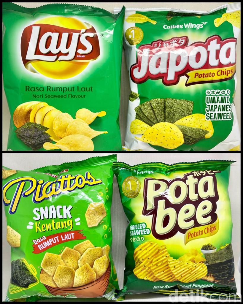 4 Keripik Kentang Rasa Rumput Laut, Mana yang Paling Kriuk Enak?