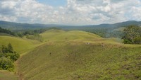 Situs Khulutiyauw, sangat instagramable, berada di perbukitan savana dengan latar belakang Danau Sentani.