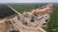 Proses konstruksi di Tol Binjai–Langsa terus berjalan.Foto: Dok. PT Hutama Karya (Persero)