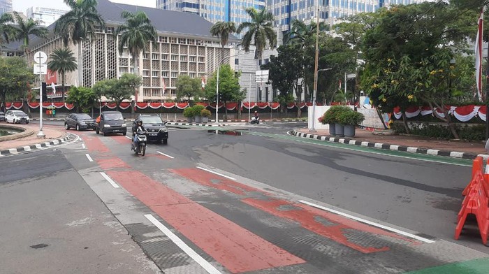 Situasi terkini di kawasan Istana Negara dan Glodok, tak ada massa demo Jokowi End Game, Sabtu (24/7/2021).