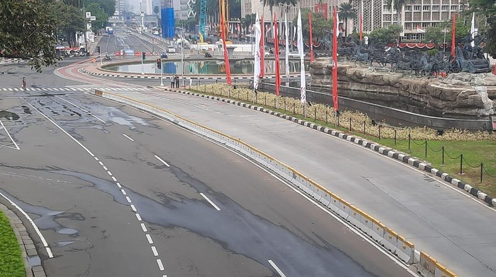 Situasi terkini di kawasan Istana Negara dan Glodok, tak ada massa demo Jokowi End Game, Sabtu (24/7/2021).