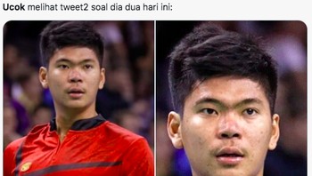 Meme Ucok, panggilan akrab Praveen melihat hujan meme dia di Twitter (Foto: Twitter)
