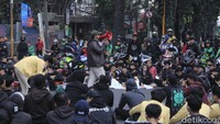 Aksi demonstrasi juga sempat mewarnai PPKM Darurat, unjuk rasa ini dilakukan oleh sejumlah elemen yang menolak PPKM Darurat dilanjutkan.  