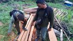 Satgas Pamtas Yonarhanud 16/SBC Amankan Kayu Olahan Ilegal
