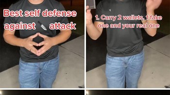 Cara menghindar jadi korban palak, bawa dua dompet, berikan saja dompet yang palsu dan lari. Foto: @Dutchintheusa via Bored Panda