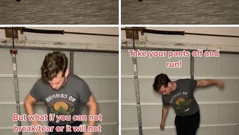 Cara melepas ikatan kaki dan tangan. Foto: @Dutchintheusa via Bored Panda