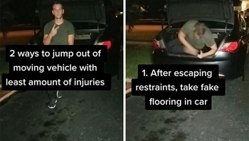 Trik keluar dari mobil dengan aman. Foto: @Dutchintheusa via Bored Panda