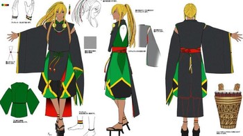 Karakter-karakter samurai yang dibuat Yamamoto dan timnya itu pun mencuri atensi publik. Salah satunya karakter samurai yang menggambarkan Jamaika ini. Dok. World Flags via BBC Indonesia.