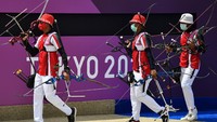 Langkah tim panahan beregu putra Indonesia terhenti di babak 16 besar.
