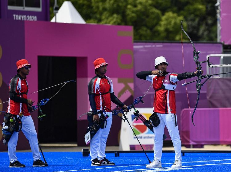 Dikalahkan Inggris, Tim Panahan Beregu Putra RI Gagal Rebut Medali