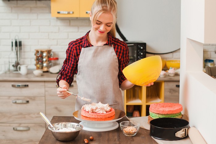 Ilustrasi masak kue Ilustrasi masak kue