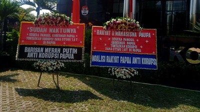 Karangan Bunga untuk Dukung KPK