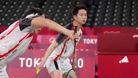 Kevin Sanjaya Sukamuljo/Marcus Fernaldi Gideon meraih kemenangan kedua di Olimpiade Tokyo 2020 usai mengalahkan wakil India Satwiksairaj Rankireddy/Chirag Shetty di laga kedua Grup A.