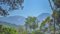 puncak gunung Gede Pangrango dari salah satu puncak hulu kali Bekasi