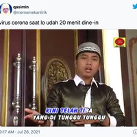 Hati-hati karena setelah 20 menit virus Corona baru akan mulai menyerang. Siap-siap guys! Foto: Twitter