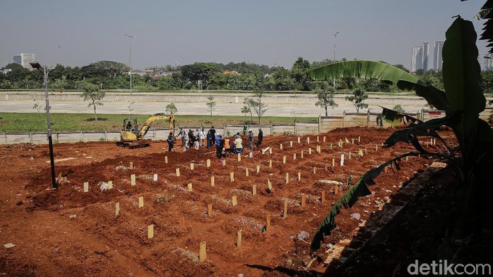 TPU Jombang di Ciputat, Tangerang Selatan (Tangsel), Banten, membuka lahan pemakaman baru. Lahan itu khusus untuk pemakaman jenazah pasien COVID-19.