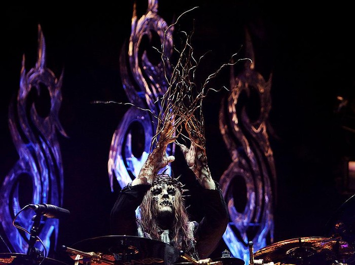 SYDNEY, AUSTRALIA - OCTOBER 26:  Drummer Joey Jordison of heavy metal band Slipknot performs on stage in concert at Acer Arena on October 26, 2008 in Sydney, Australia.  (Photo by Lisa Maree Williams/Getty Images)