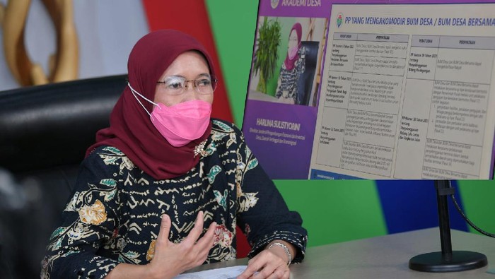 Direktur Jenderal Pengembangan Ekonomi dan Investasi Desa, Daerah Tertinggal, dan Transmigrasi Kemendes PDTT, Harlina Sulistyorini