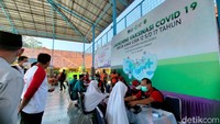 Hari ini vaksinasi untuk anak dilakukan di Pondok Mufidah Santi Asromo, Rabu (28/7/2021).