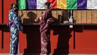Misalnya salah satu distrik fashion kelas atas dekat Ometesando yang juga tak terjamah kunjungan manusia. Carl Court/Getty Images.