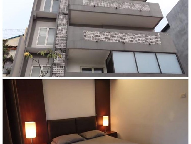 Tya Ariestya turut andil dalam bisnis kosan yang dikelola keluarganya. Tampak depan, desain arsitektur bergaya industrial menjadi daya tariknya. (Foto: YouTube dan Instagram)