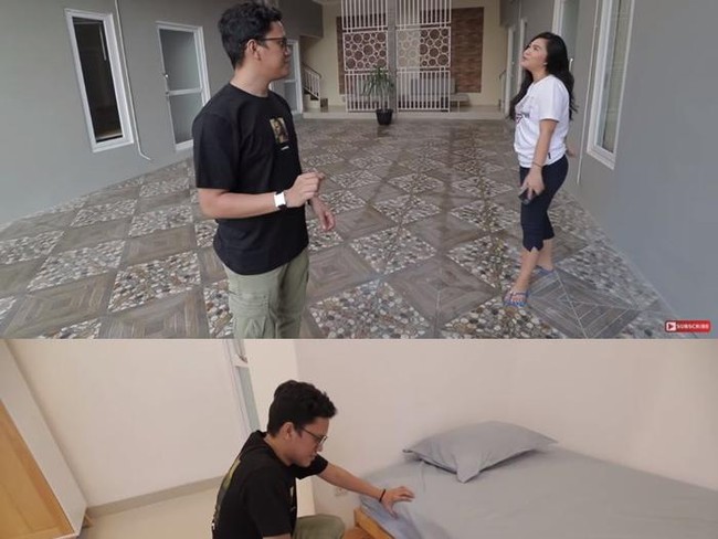 Penulis dan YouTuber Arief Muhammad juga mempunyai kosan di Yogyakarta. Kosan ini terdiri dari 12 kamar yang dilengkapi AC, TV, hingga kelas VIP. (Foto: YouTube dan Instagram