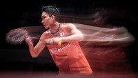 Kemudian, saat belajar di tahun ke-3 sekolah menengah pertama di Fukuoka, Kento Momota memenangkan gelar juara di Kejuaraan Sekolah Menengah Pertama Jepang. Shi Tang/Getty Images