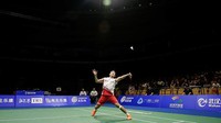 Kento Momota yang sejak kecil telah terlihat bakat dan kemampuanya di cabang olahraga badminton ini mulai serius untuk masuk Timnas Jepang pada 2011.Wang HE/Getty Images