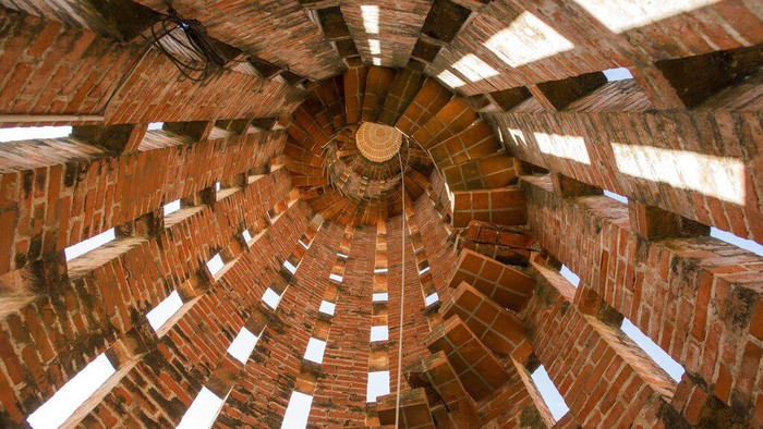 View of the quire of the Church of Christ the Worker and Our Lady of Lourdes in Estacion Atlantida, Uruguay, Monday, July 26, 2021. The church that was created in 1958 by Uruguayan Engineer Eladio Dieste is being considered by UNESCO to be declared a humanity cultural heritage site. (AP Photo/Matilde Campodonico)