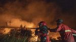 Merah Membara Kobaran Api Bakar Lahan di Ogan Ilir