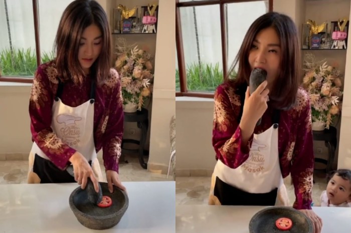 Sarwendah Bikin Kaget Makan Ulekan yang Ternyata Cuma Cake Sarwendah Bikin Kaget Makan Ulekan yang Ternyata Cuma Cake