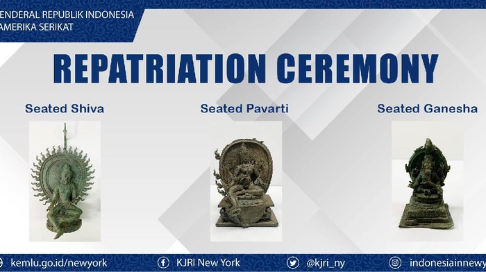 Tiga artefak yang diselundupkan ke AS