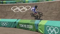 Sepeda buatan Gresik, Jawa Timur, yaitu Thriil Bicycle berlaga di Olimpiade Tokyo 2020. Ezra Shaw/Getty Images.