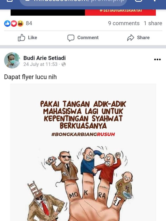 Postingan Wamendes PDTT Budi Arie yang membuat Demokrat Jabar buat laporan