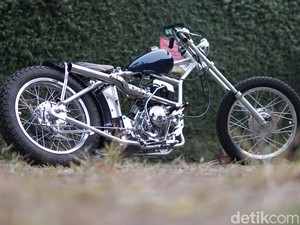 Sangar! Suzuki Thunder Bekas Rp 1 Jutaan Disulap Jadi Motor Chopper